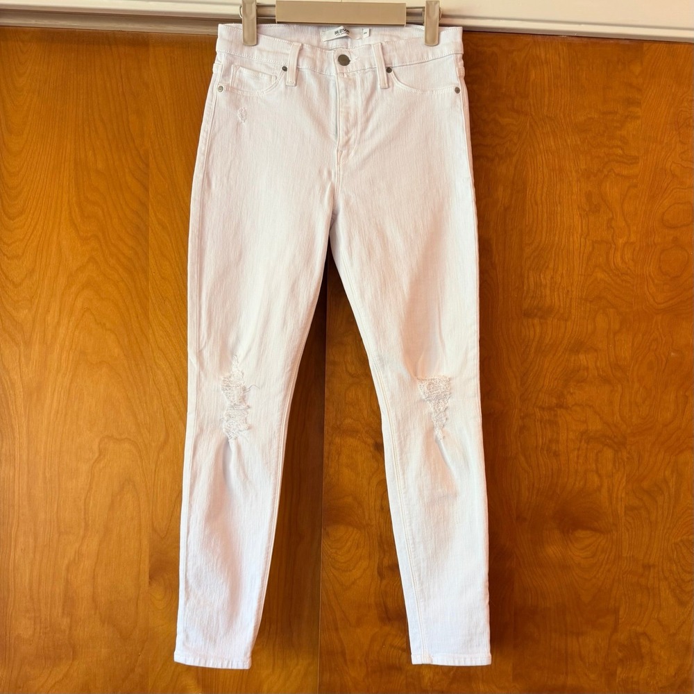 Hudson Women's Nico Midrise White Super Skinny Ankle Jeans Size 28